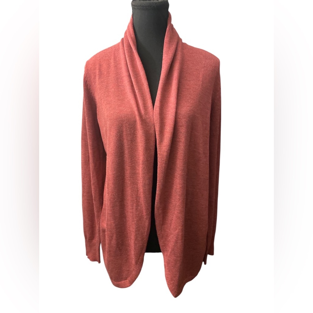 Ella Moss Red Cardigan Sweater Open Front Knit GUC XS